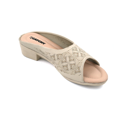 Elegant Cutwork Block Heel Sandals
