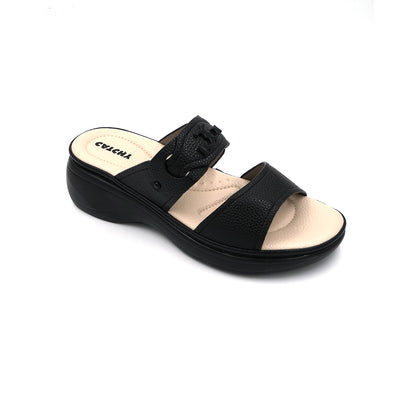 Catchy Textured Leatherette Wedge Sandal
