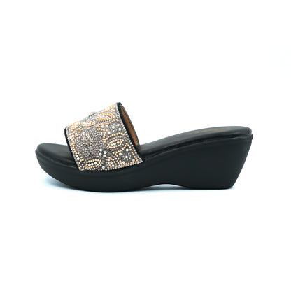 Catchy Embellished Wedge Slip-Ons