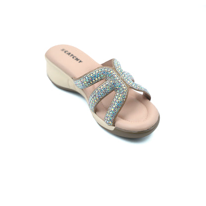 Stone Embellished Wedge Heels