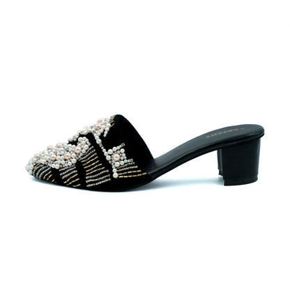 Embroidered mules Heels