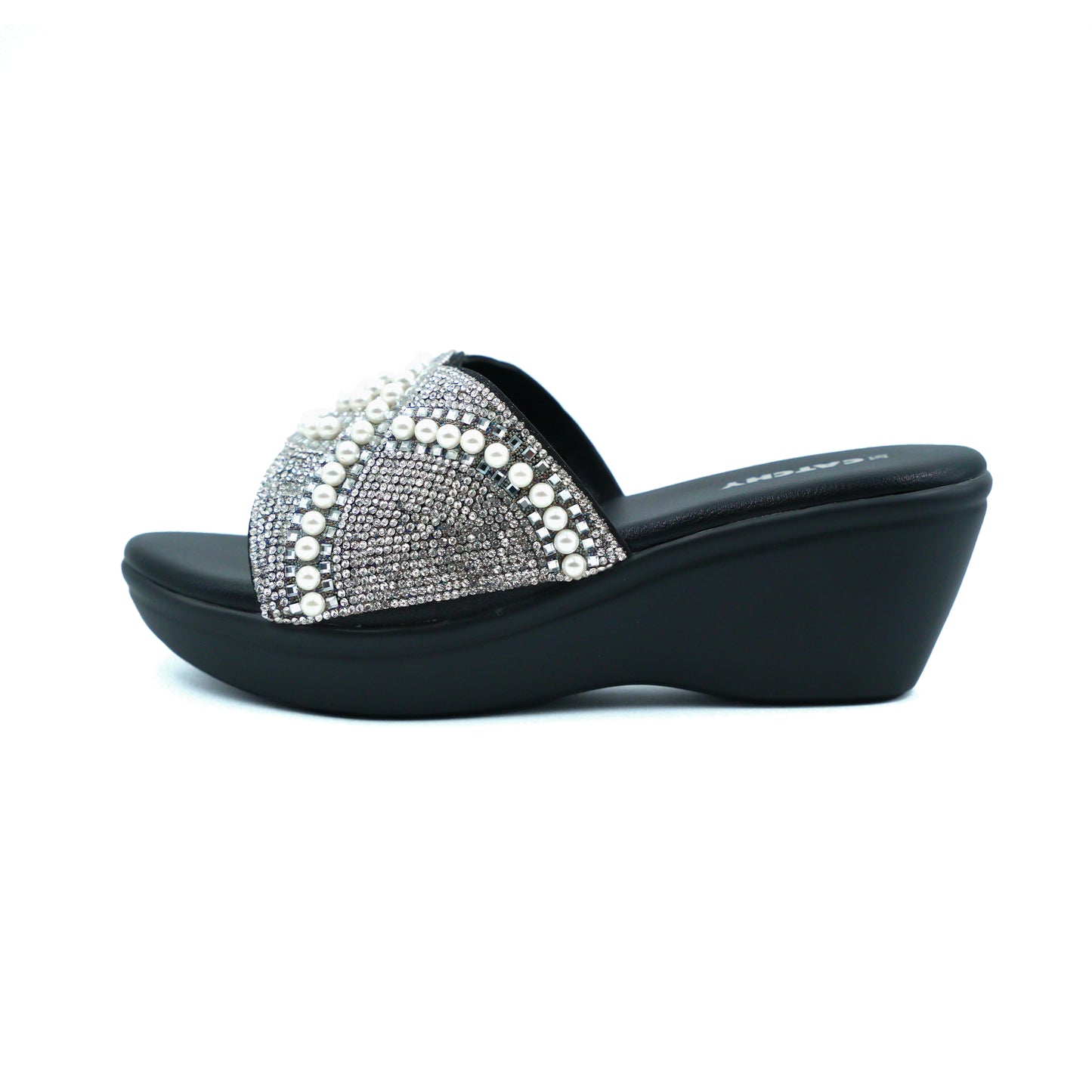 Mid Wedge Heel Diamante Platform Sandals