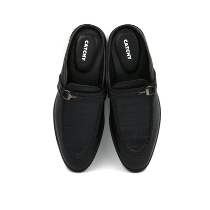 Crocodile Half Shoe Black