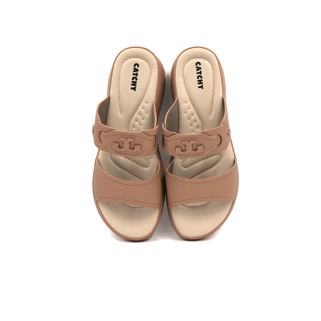 Catchy Textured Leatherette Wedge Sandal