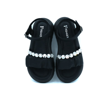 Catchy Girls' Black Chunky Platform Sandal