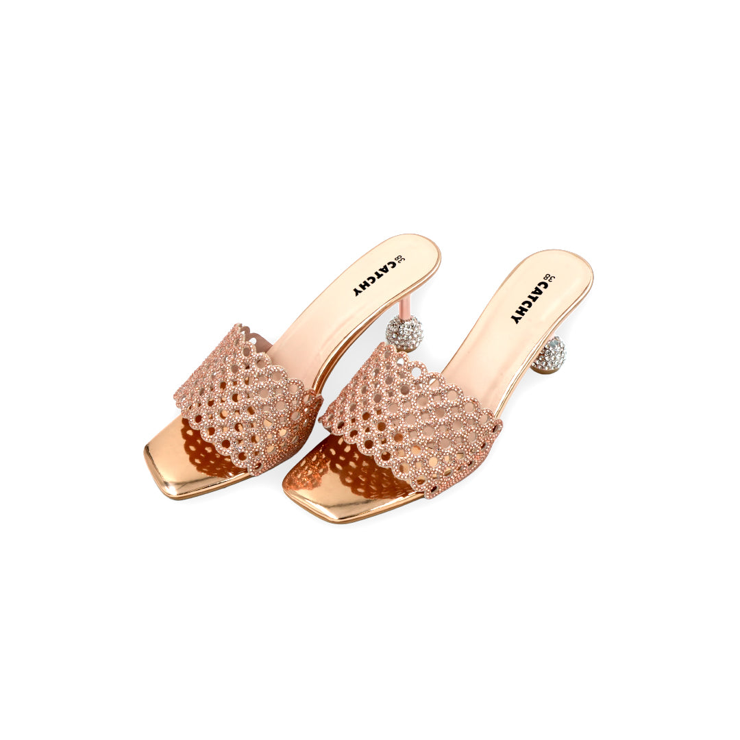 Catchy Rhinestones Heel Slide