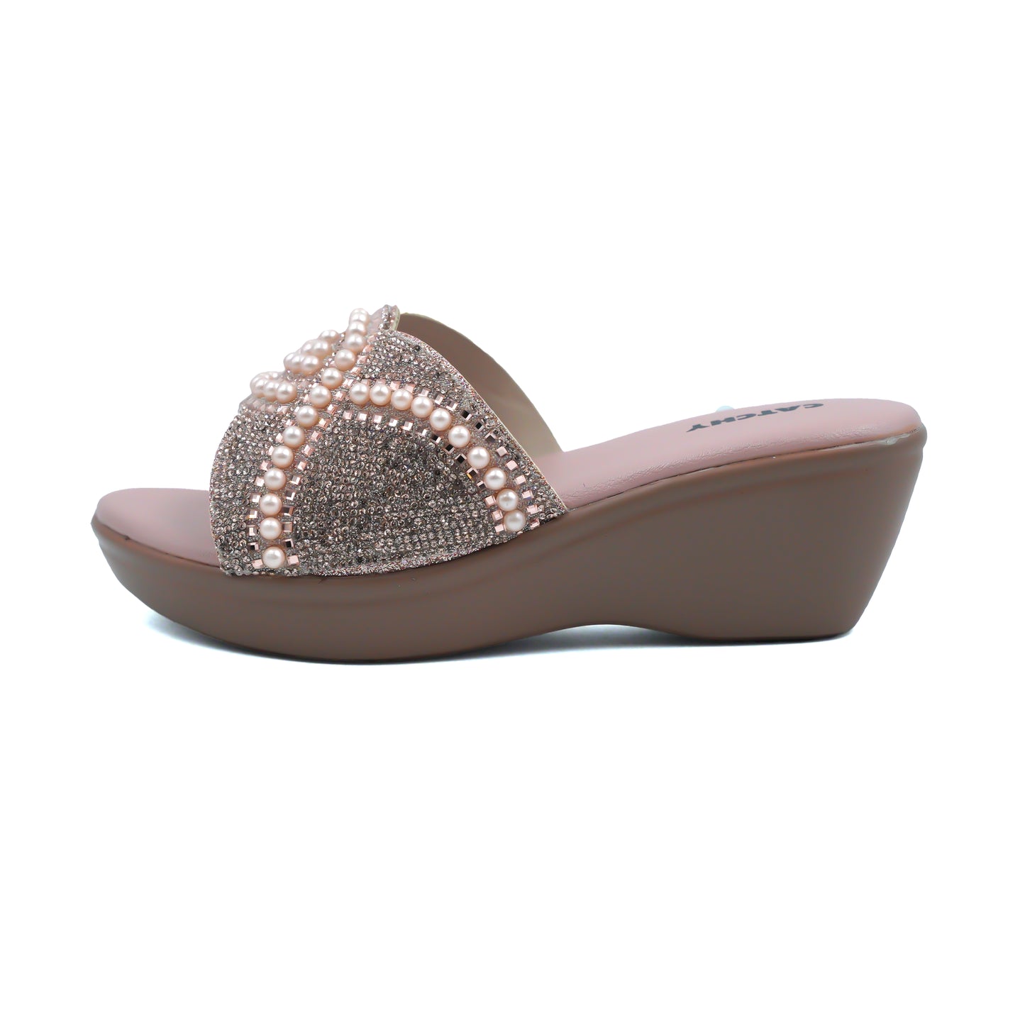 Mid Wedge Heel Diamante Platform Sandals