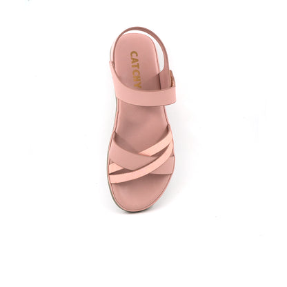 Catchy Women's Beige Back Belt Formal Flat Sandal