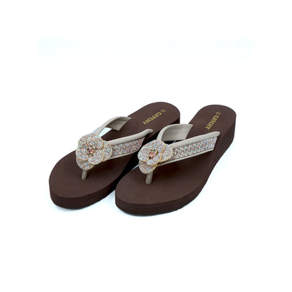 Catchy Rhinestones Flip Flop Wedge Sandal