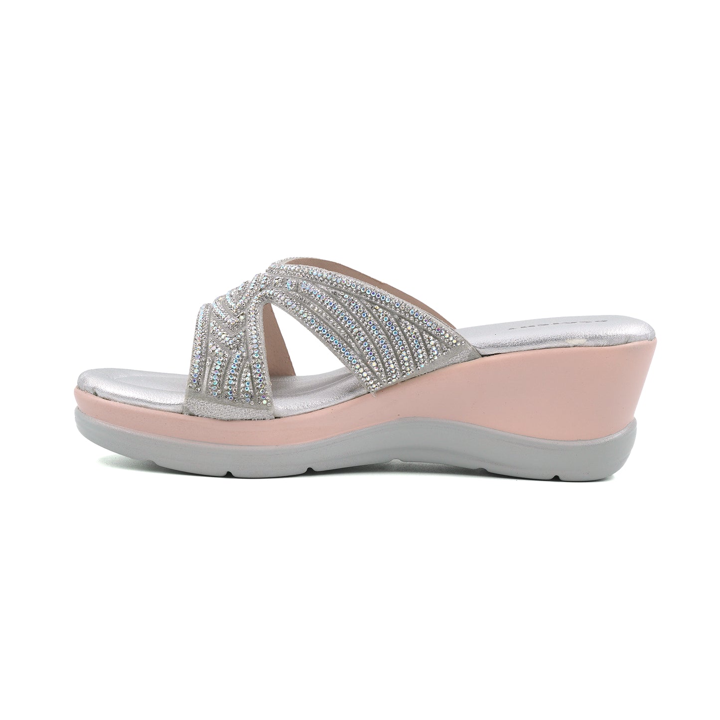 Rose Blush Wedge Slides