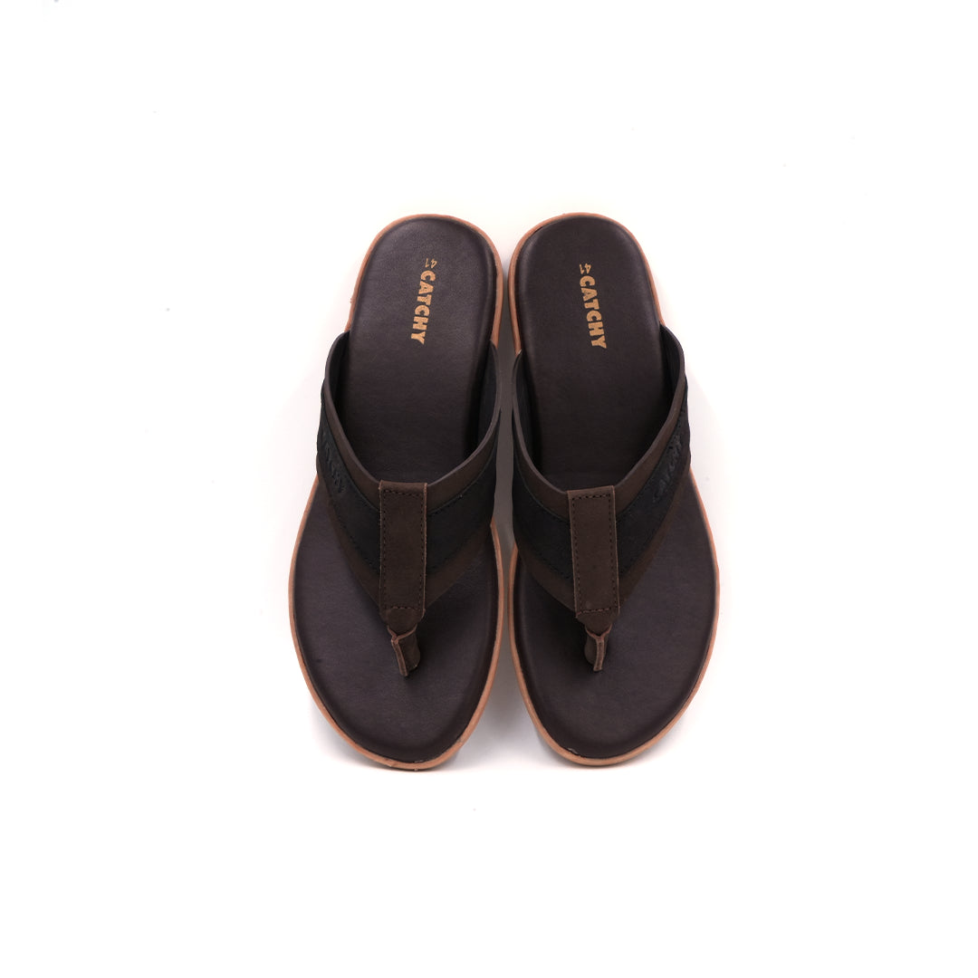 Catchy Men's Dark Brown Thong Sandal