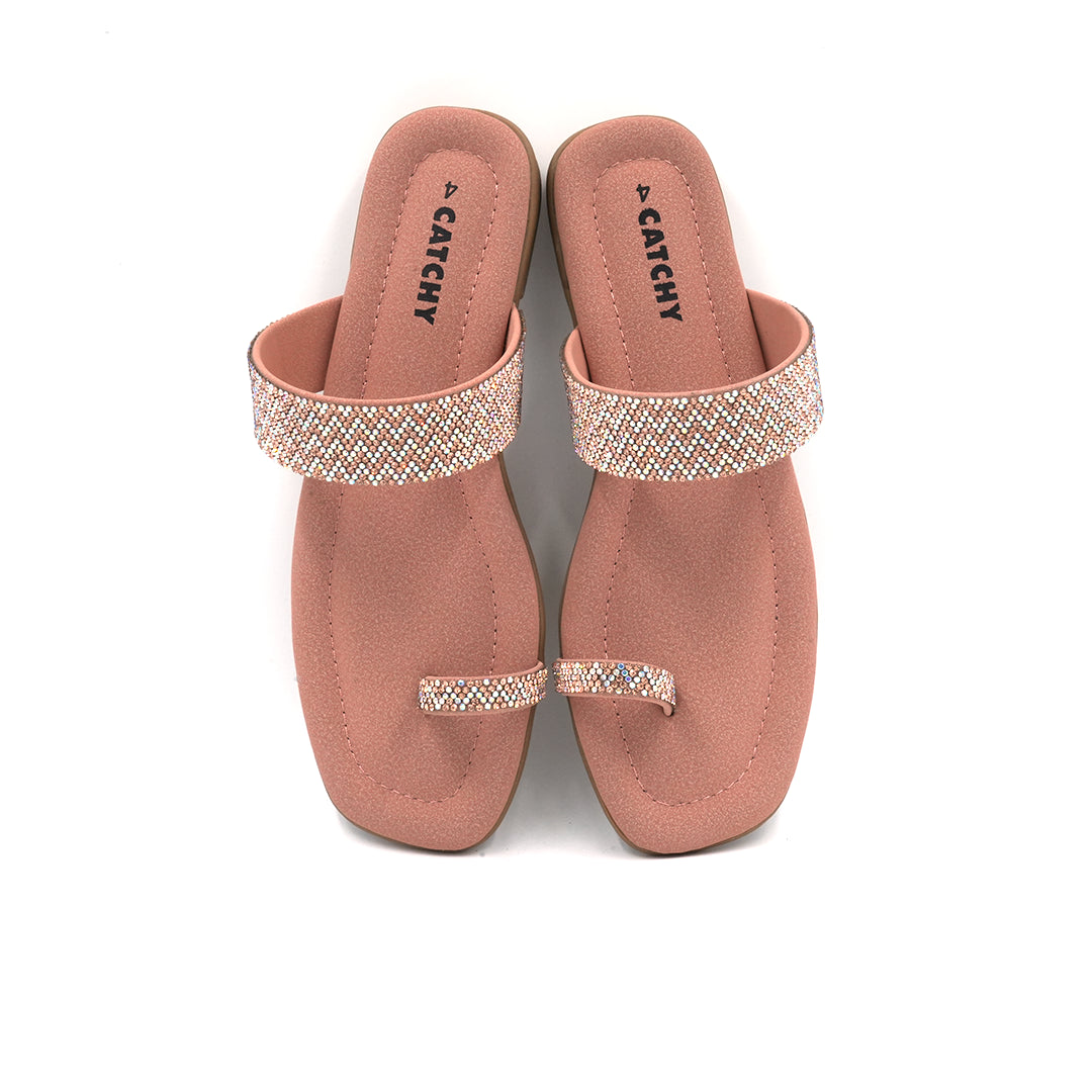 Catchy Trendy Pink Toe-Ring Sandal