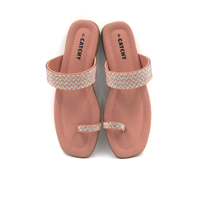 Catchy Trendy Pink Toe-Ring Sandal