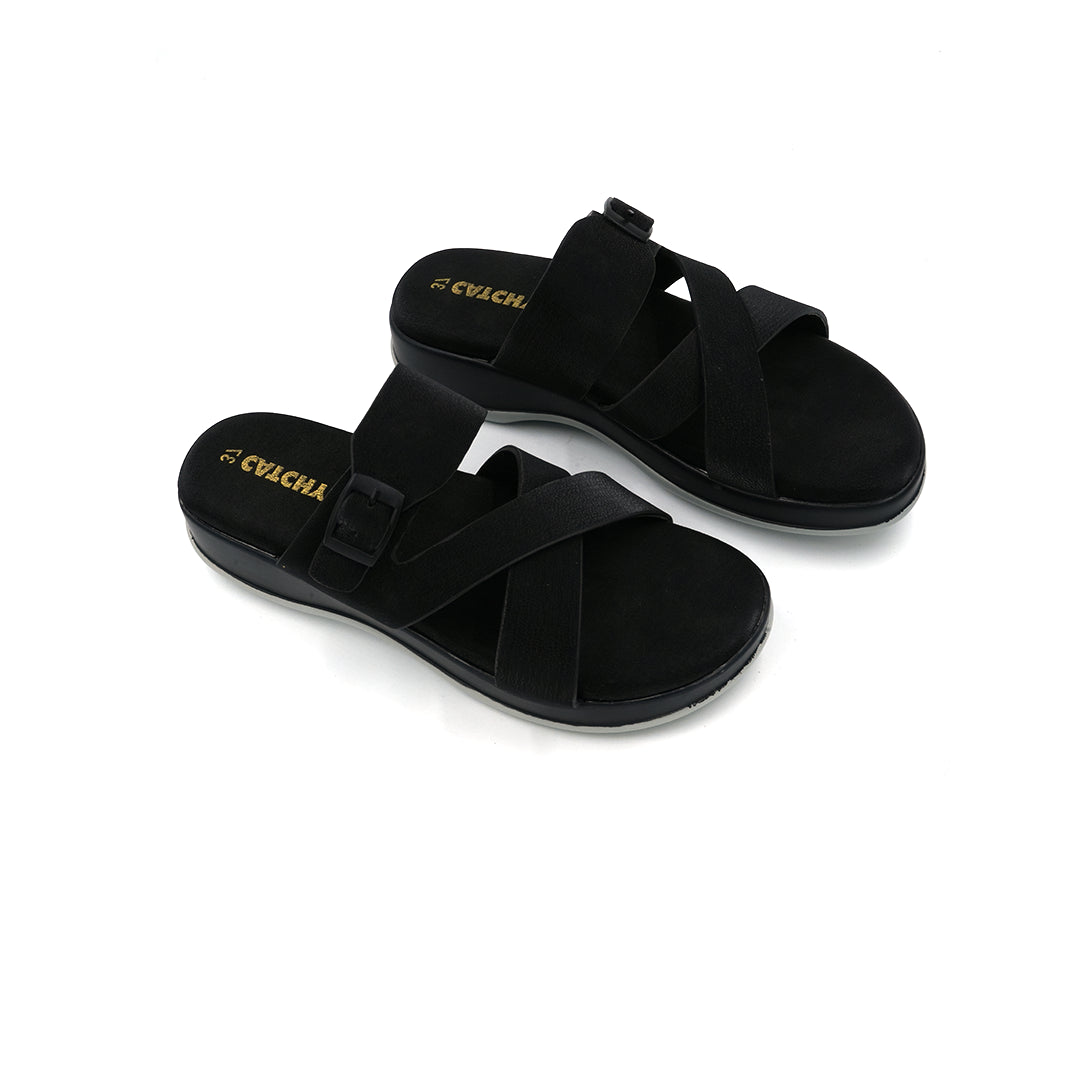 Catchy Casual Comfort Criss-Cross Slides