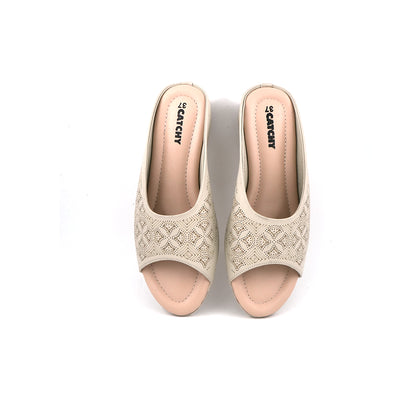 Elegant Cutwork Block Heel Sandals