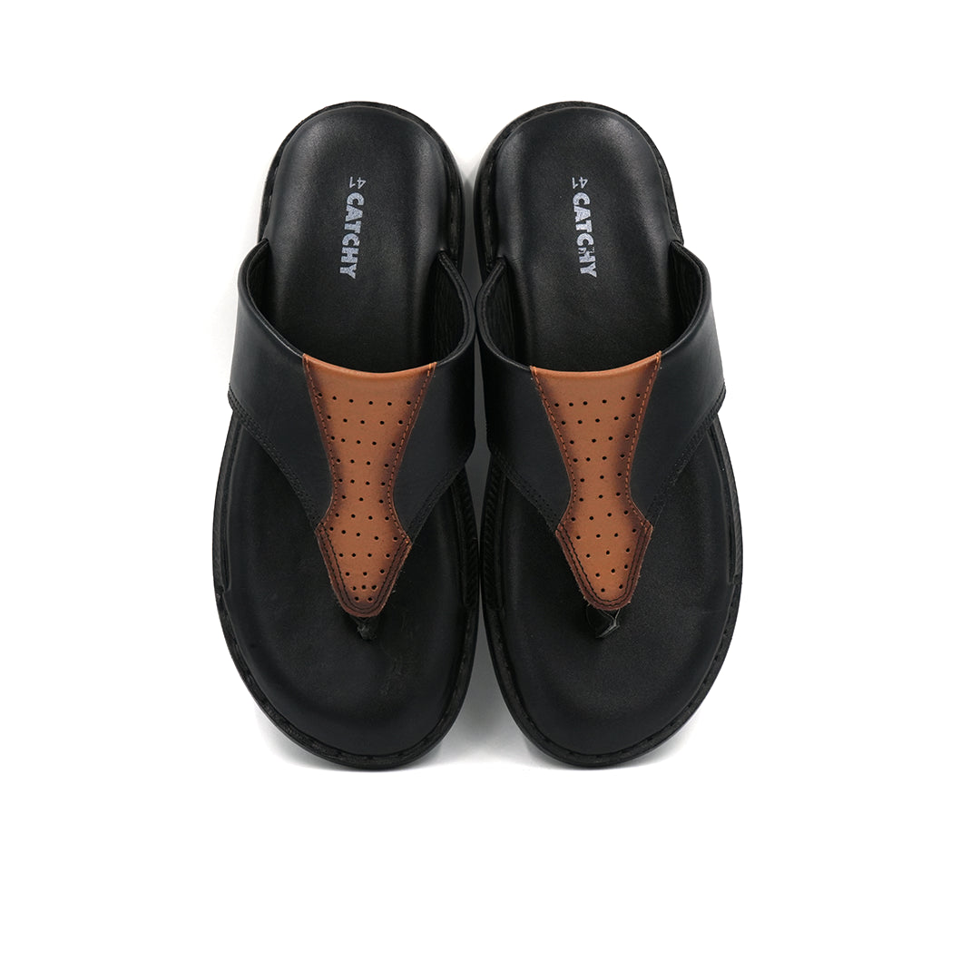 Mens Black Leather sandals