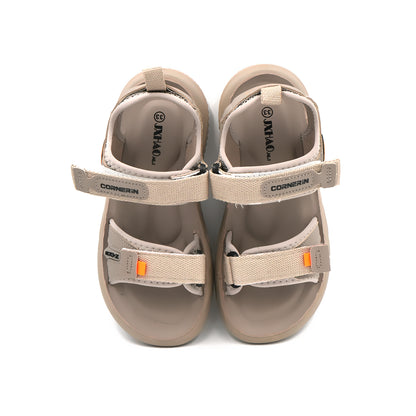 Catchy Boys' Beige Adjustable Sports Sandal
