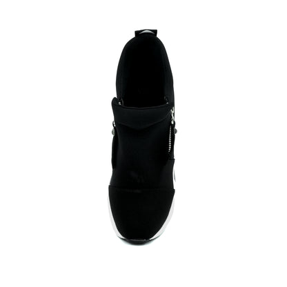 Catchy Imported Women's High-Heel Platform Sneaker with a side zipper closure.