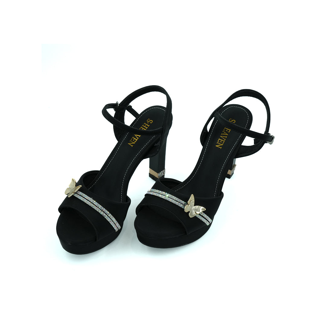 Catchy Women's Elegant Ankle Buckle Block High Heels