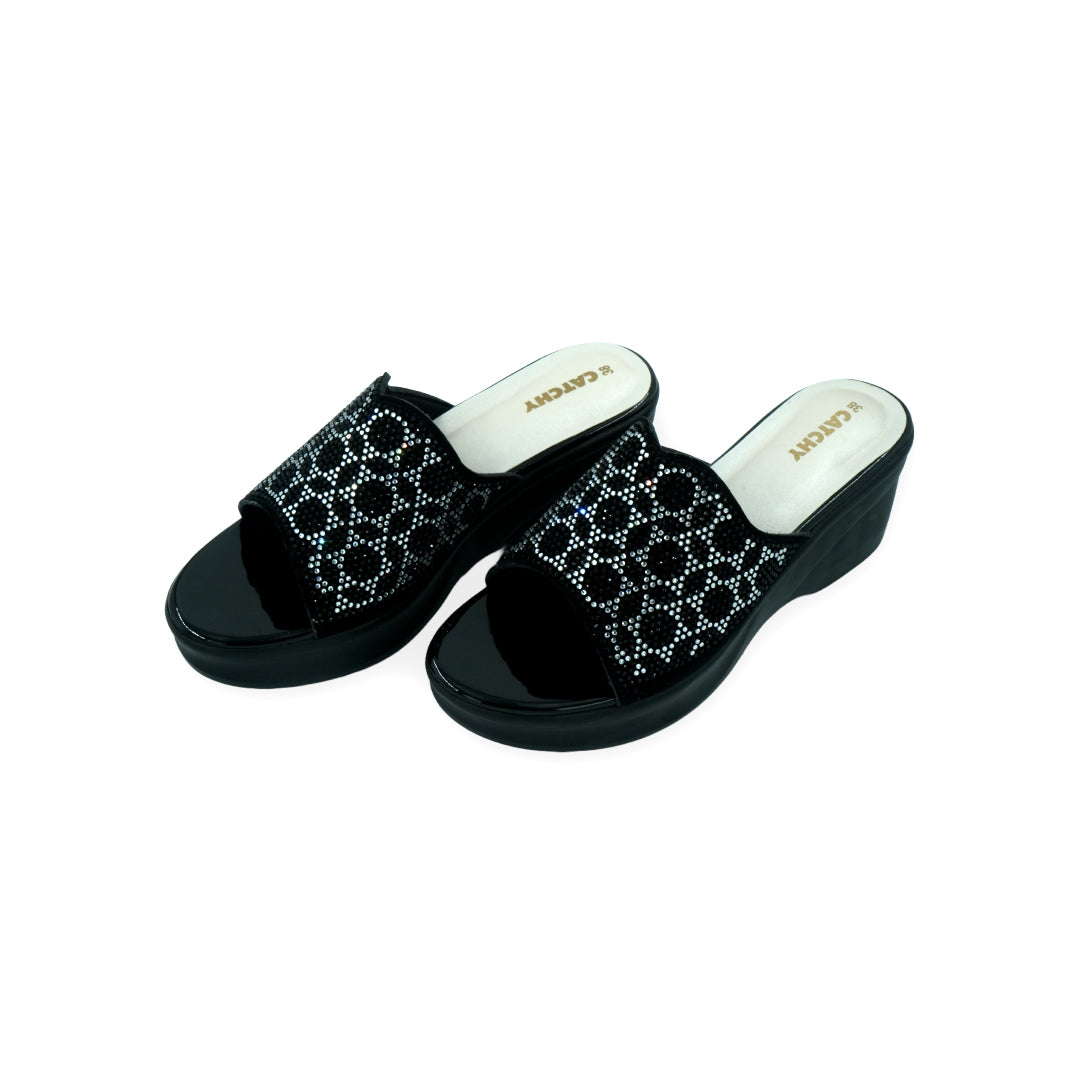 Catchy Women's Rhinestones Wedge Heel