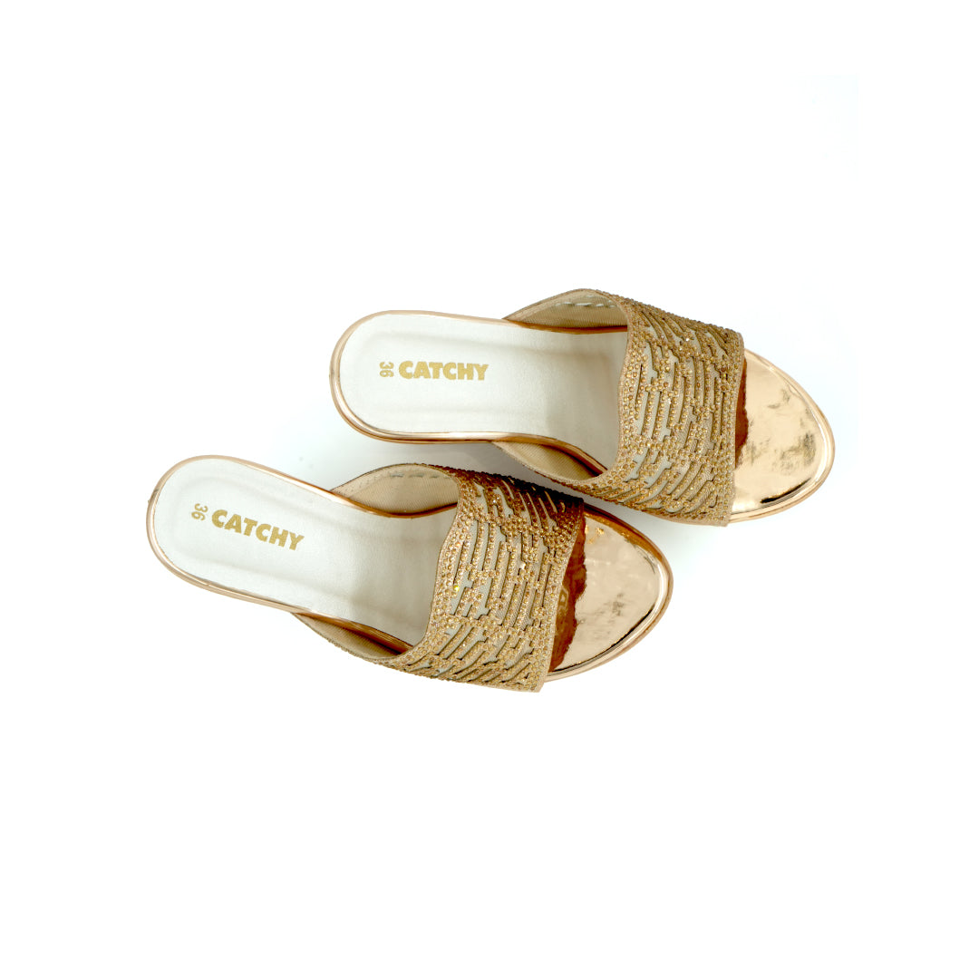 Catchy PU Slip On Wedge Heel
