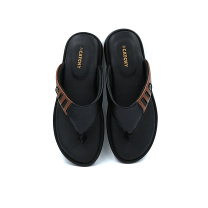 Catchy Men's Classic BlackThong Sandal