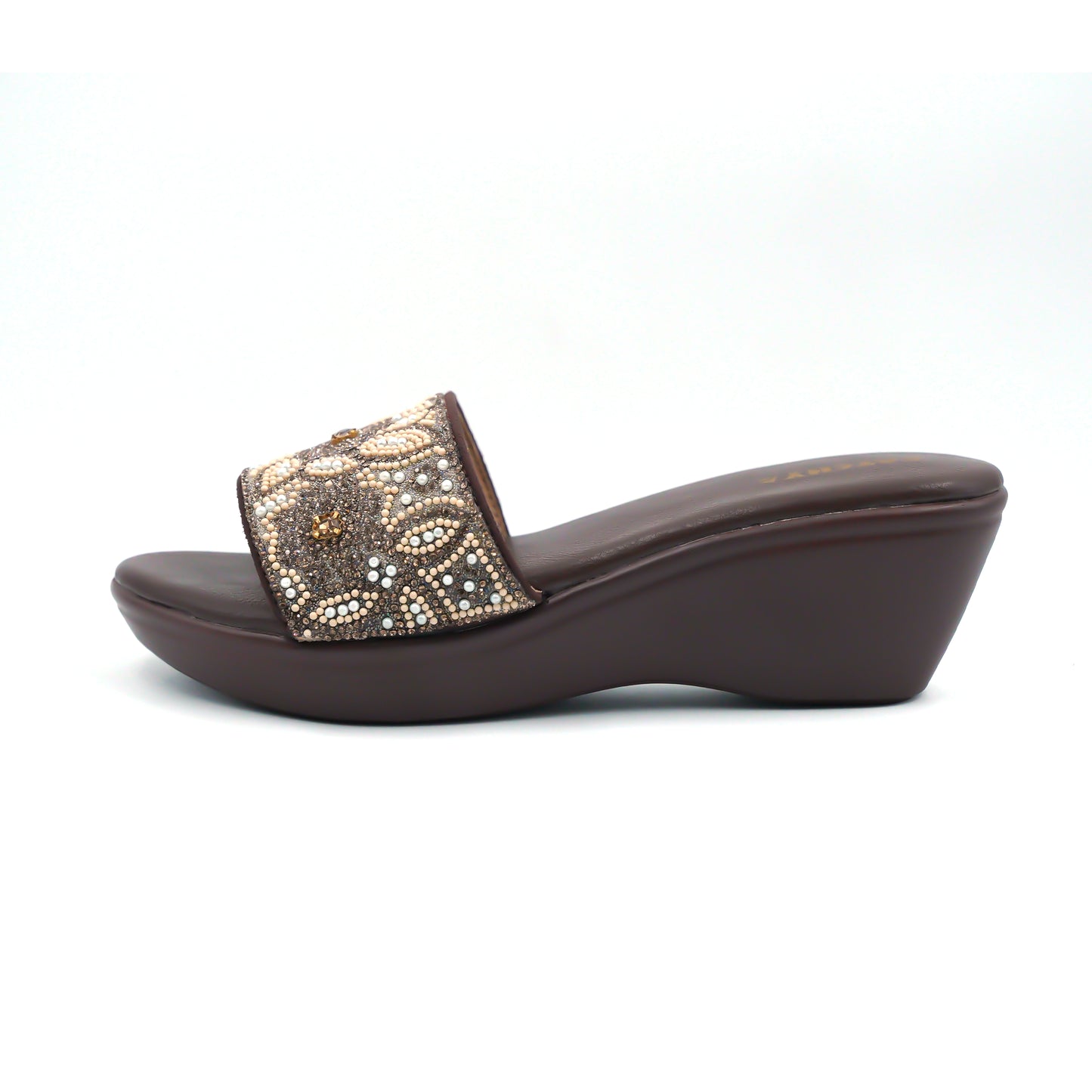Catchy Embellished Wedge Slip-Ons