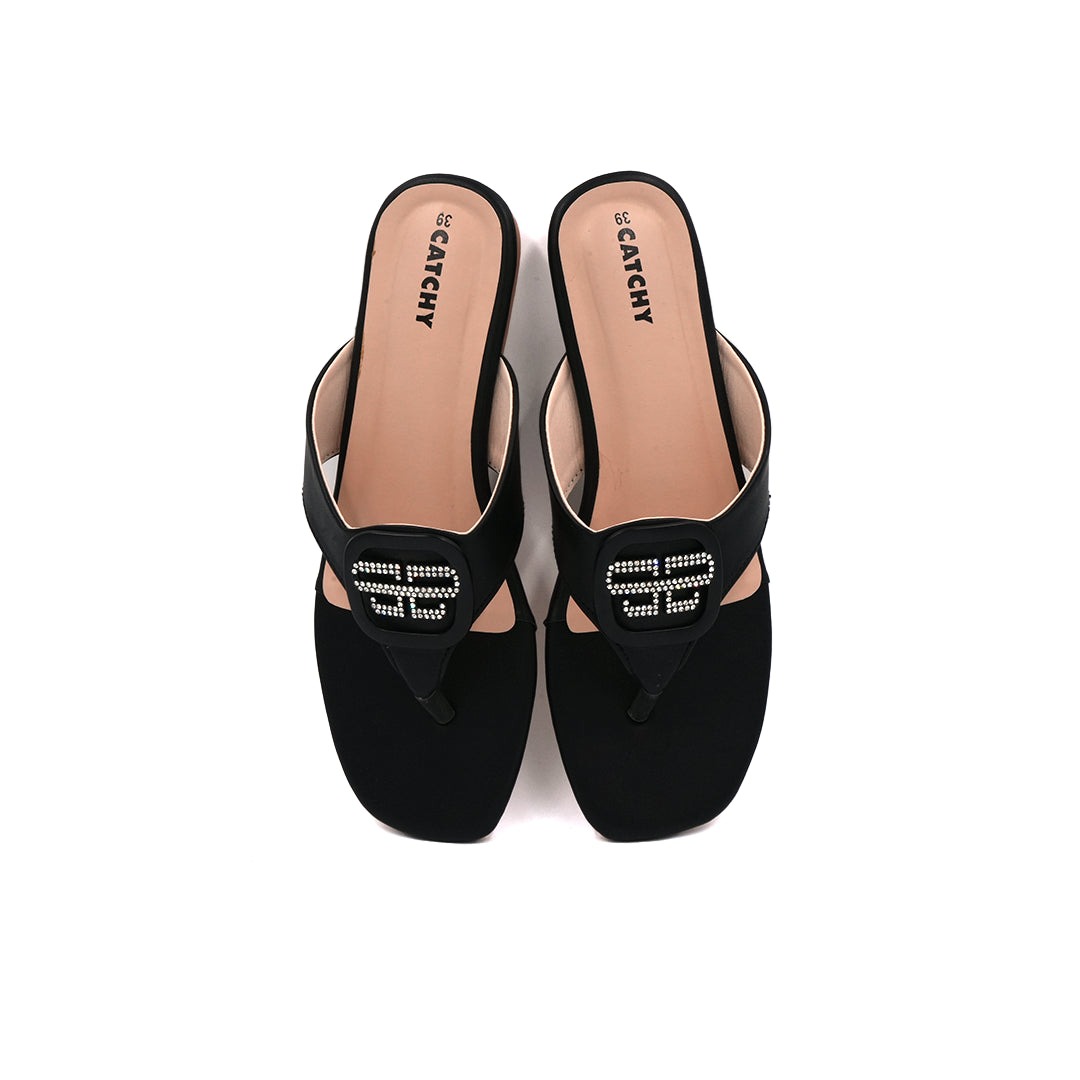 Catchy Crystal Charm Thong Slipper