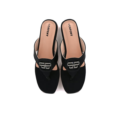 Catchy Crystal Charm Thong Slipper