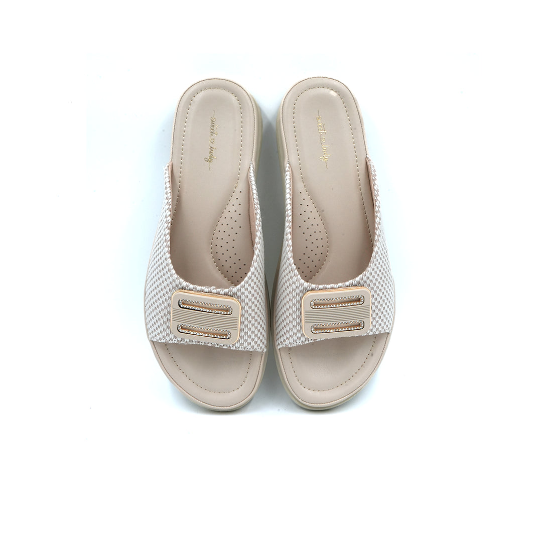 Chic Buckle Accent Slip-On Sandals