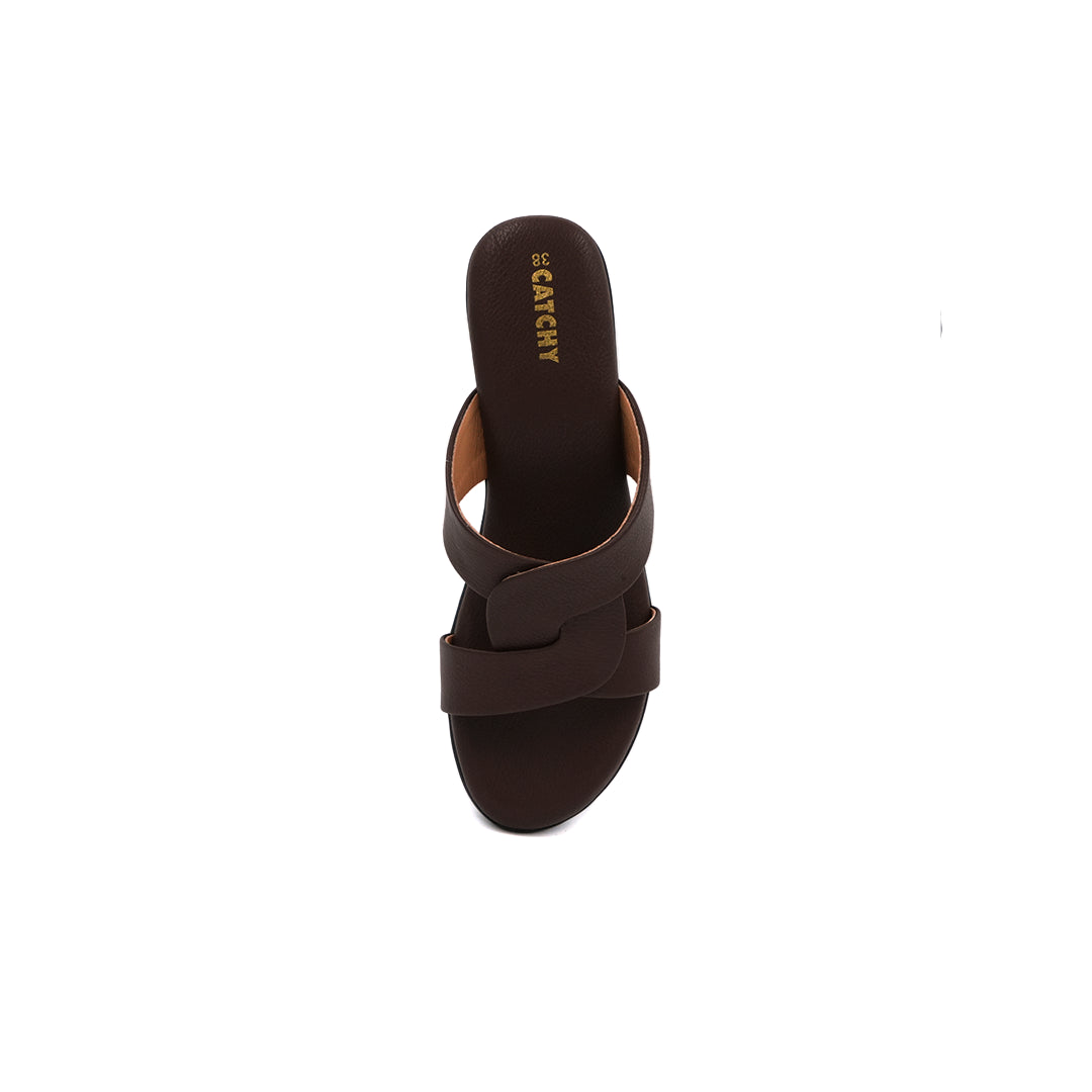 Trendy Cross-Band Wedge Slides