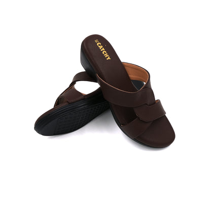Trendy Cross-Band Wedge Slides