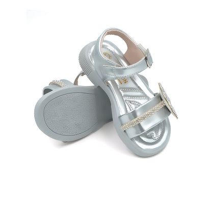 Catchy Girls' Silver Ankle-Strap Sandal