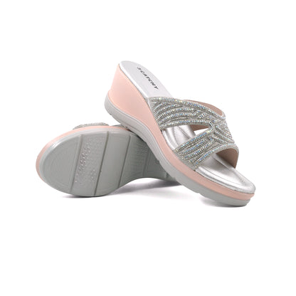 Rose Blush Wedge Slides