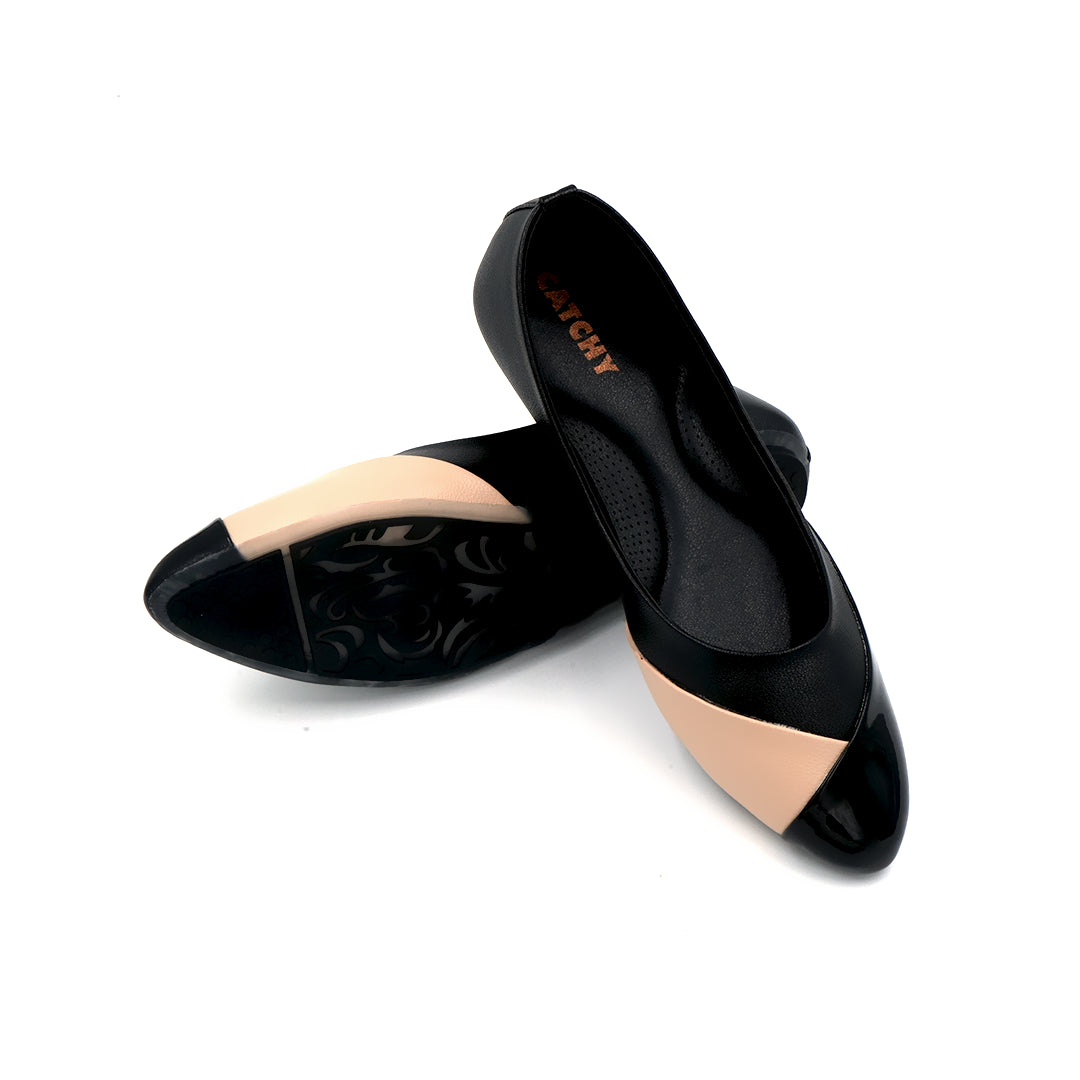 Catchy Comfortable Dual-Color Flat Pumps Shoes