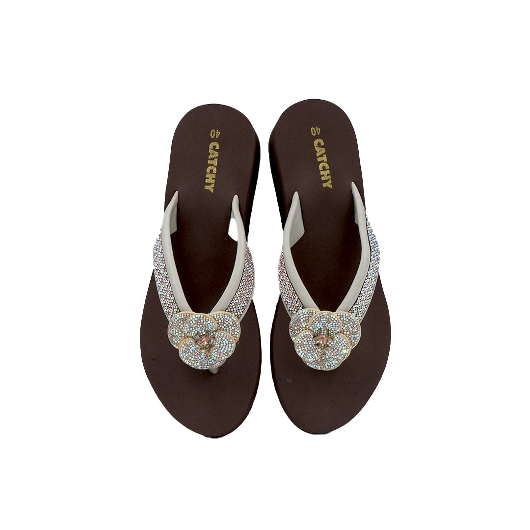 Catchy Rhinestones Flip Flop Wedge Sandal