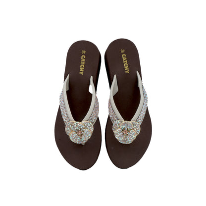 Catchy Rhinestones Flip Flop Wedge Sandal