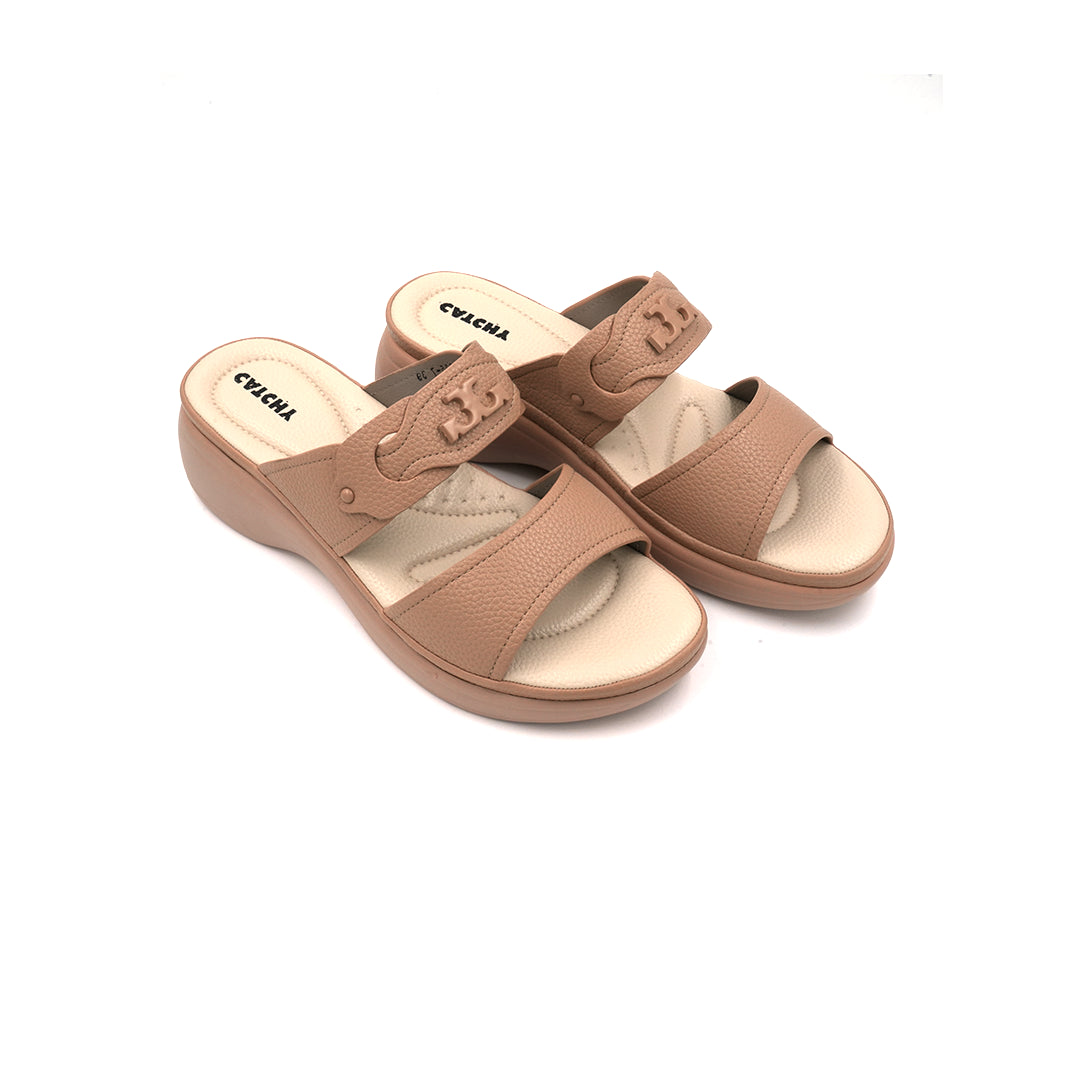 Catchy Textured Leatherette Wedge Sandal