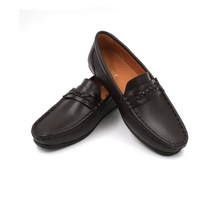 Catchy Boy's Black Leather Loafer