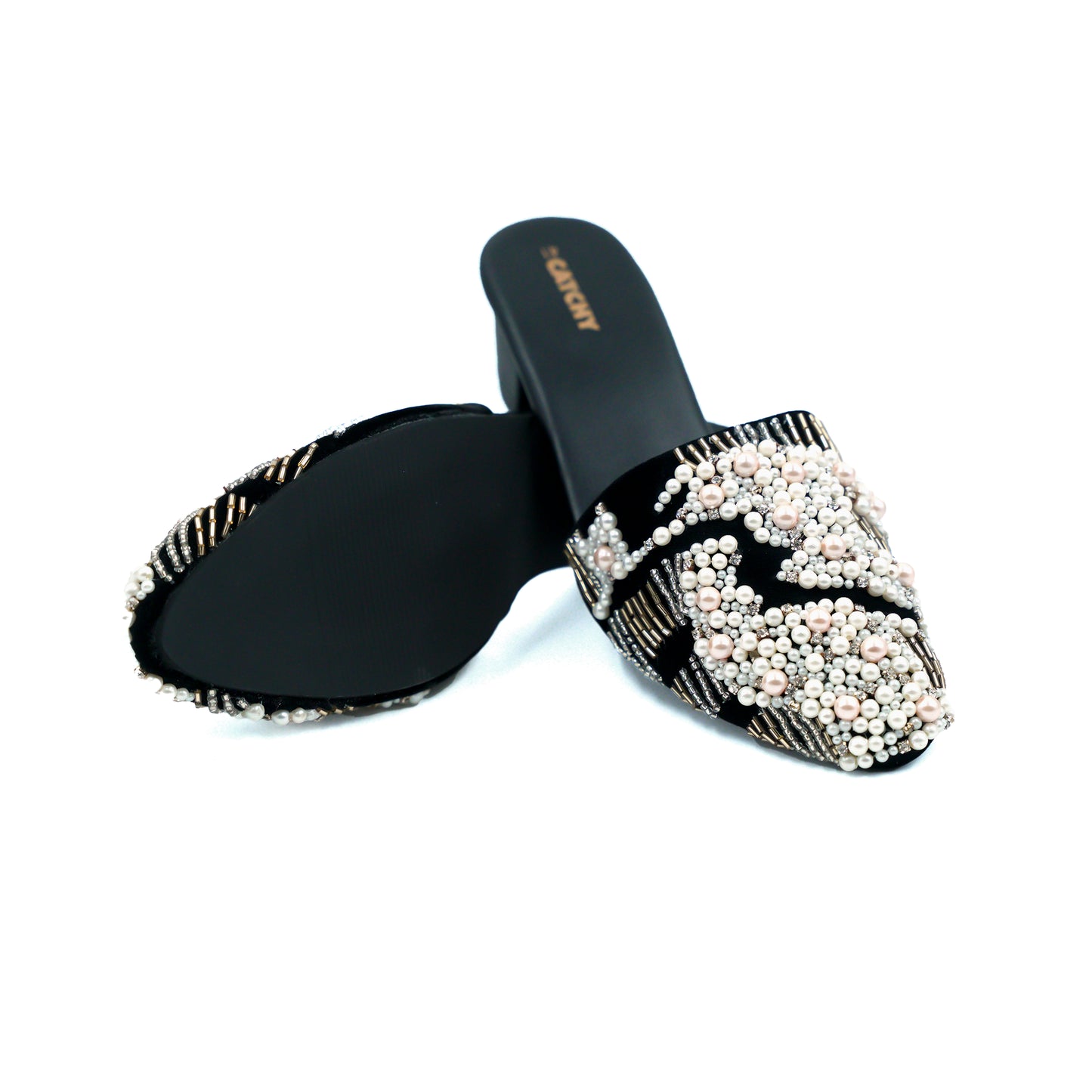 Embroidered mules Heels