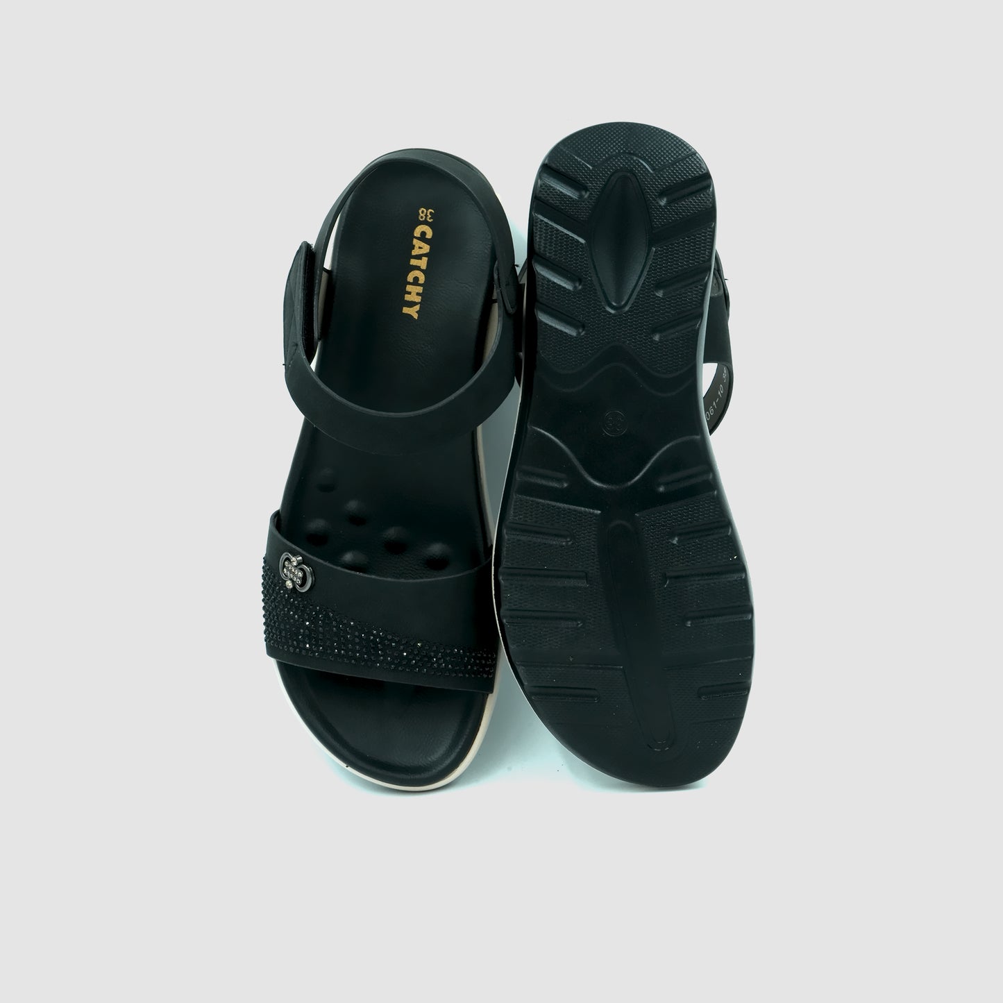 Catchy Women's Black Glam Sandals
