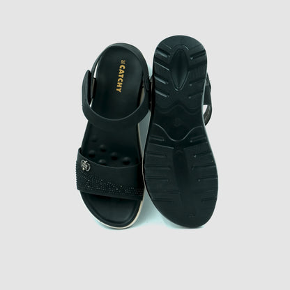Catchy Women's Black Glam Sandals