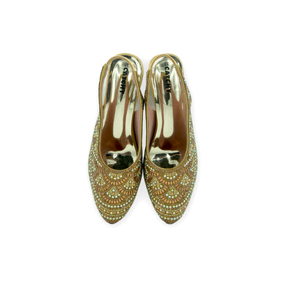 Catchy Slingback Spool Heel