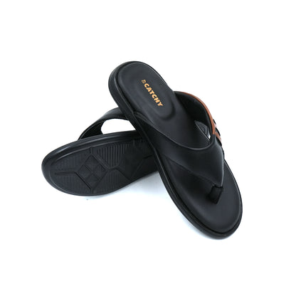 Catchy Men's Classic BlackThong Sandal