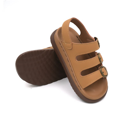 Catchy  Tan Multi-Strap Sandal