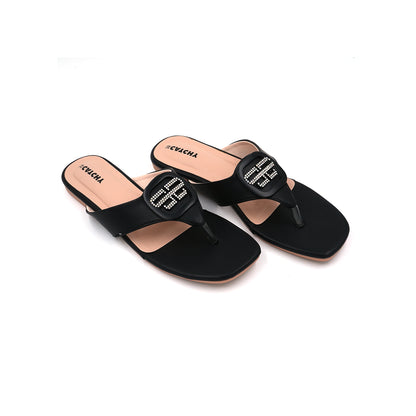 Catchy Crystal Charm Thong Slipper