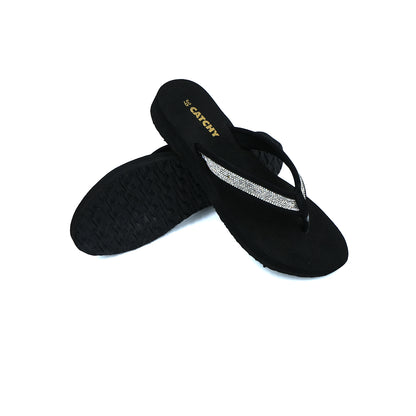 Catchy Rhinestone Flip-Flop Sandals