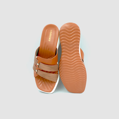 Catchy Leather Slide Sandal for Women's