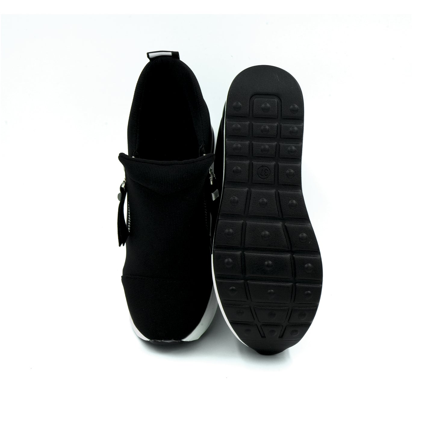 Catchy Imported Women's High-Heel Platform Sneaker with a side zipper closure.