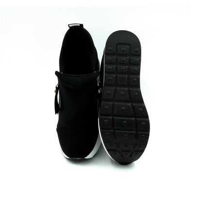 Catchy Imported Women's High-Heel Platform Sneaker with a side zipper closure.